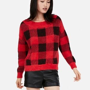Buffalo check red and black sweater